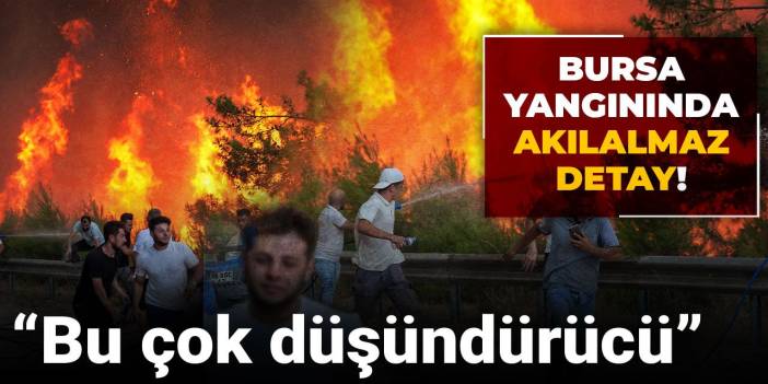 Bursa yangınında akılalmaz detay: Bu çok düşündürücü