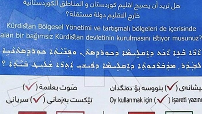 Kuzey Irak'ta referandum için pusulalar hazırlandı: 3 dilde referandum, Türkçe de var!