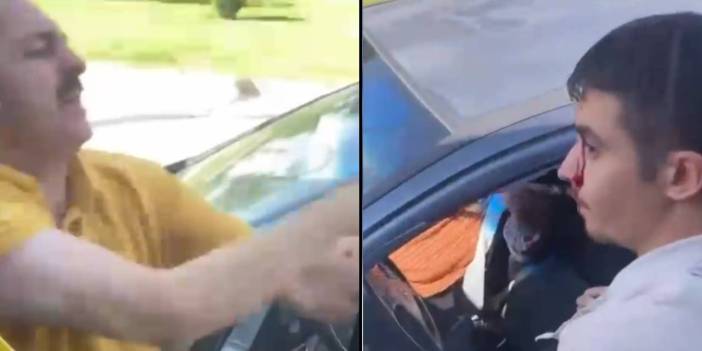 Yol ortasında dehşet: Belediye otobüsü şoförü otomobil sürücüsüne saldırdı