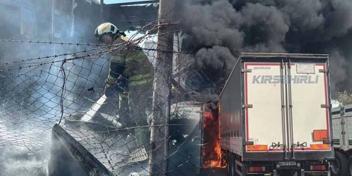 Tır garajı alev alev yandı!