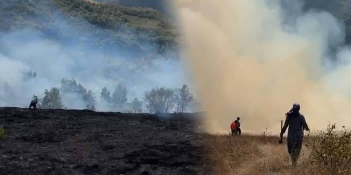 Bahçede çıkan yangın 1 saatte onlarca dönüm alanı yok etti!