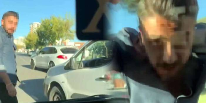 Şehir eşkıyası trafiği birbirine kattı! Aracın önünü kesip camlarını kırdı