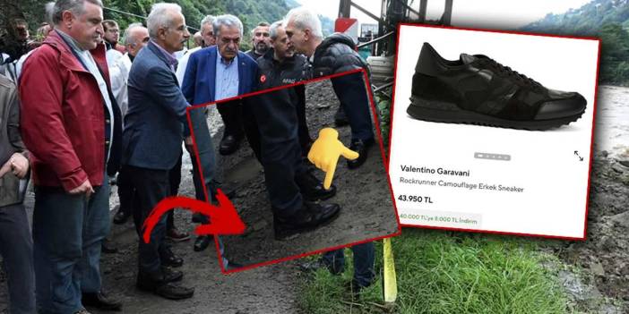 Bakan Uraloğlu'nun ayağı ucuza yerden kesilmiyor: Sel çamuruna girince gözler ayakkabısına çevrildi