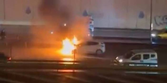 D-100'de korkutan yangın: Seyir halindeyken alev aldı