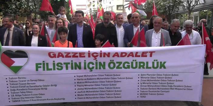 Trabzon'da Gazze'ye destek yürüyüşü