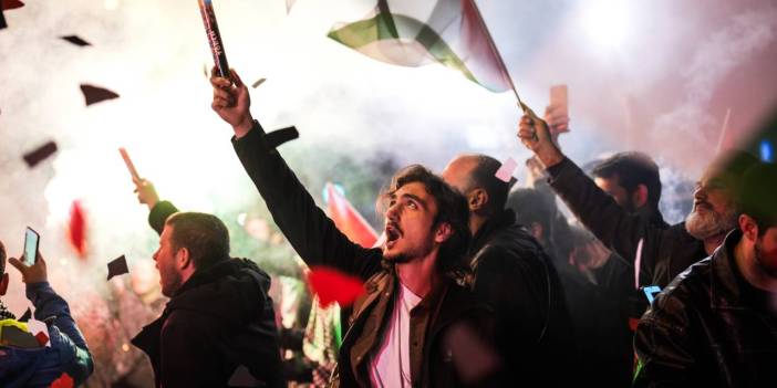 İstanbul'da İsrail Konsolosluğu önünde Gazze eylemi