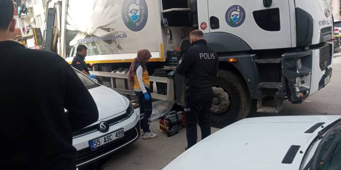 Çöp kamyonunun altında kalarak can verdi