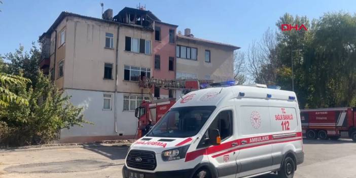 Kayseri’de 2 katlı binada yangın