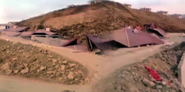 Kahramanmaraş’ta heyelan felaketi! Depremzedeler için yapılan 10 ev toprak altında kaldı