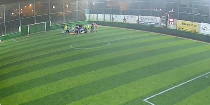 Halı sahada dili boğazına kaçtı! O anlar kamerada