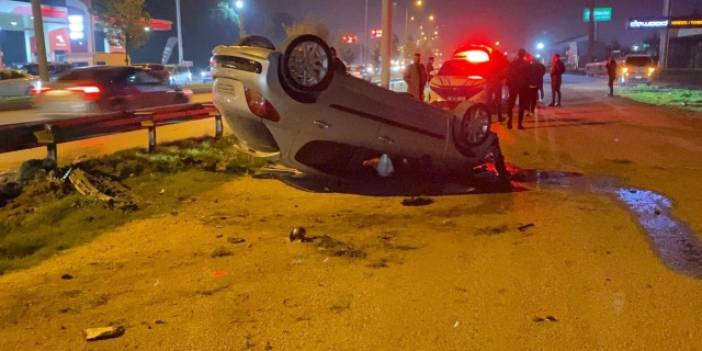 Bursa’da otomobil takla attı: 2 yaralı