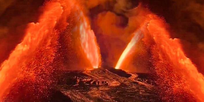 Kilauea Yanardağı’nda cehennem görüntüleri: 450 metre püskürttüğü lavlar sel oldu aktı