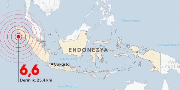 Endonezya'da 6,6 büyüklüğünde deprem