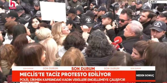 Son dakika | Meclis'te taciz protestosu! Polislerden kadın vekillere engel