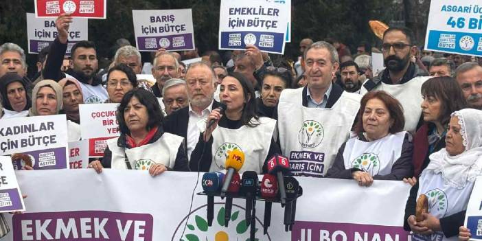 DEM Parti'den TBMM önünde 'bütçe' protestosu: Meclis'in derdi asgari ücretliler değil