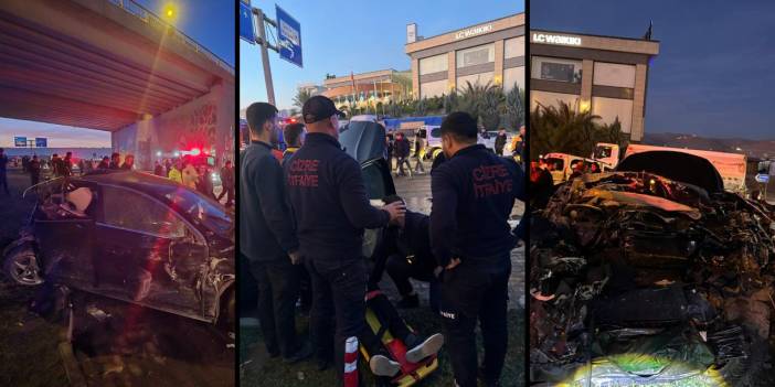 Kontrolden çıkan vinç 6 araca çarptı: Ortalık savaş alanına döndü