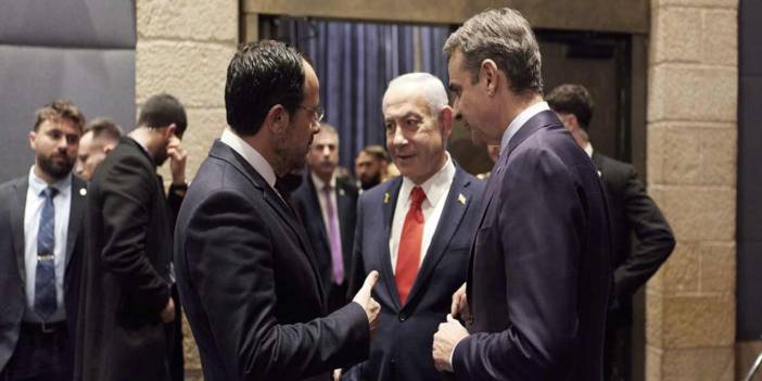 İsrail, Yunanistan ve GKRY üçlü zirvede bir araya geldi! 'Tarihsel hakimiyet' mesajı!