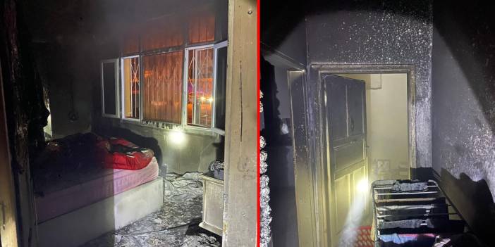 İki katlı evinde yangın! Alevlere müdahale etmek isterken yaralandı