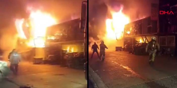 Başakşehir'de 2 katlı iş yerinde korkutan yangın: Ekipler sevk edildi