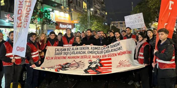 CHP Gençlik'ten asgari ücret protestosu: 1 gözaltı
