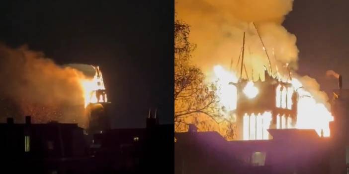 Yeni yıla facia ile başladılar: Tarihi kilise alev alev yandı