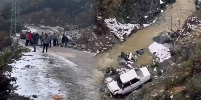 Faciaya ramak kala! Dereye uçan araçtan son anda atlayarak kurtuldu