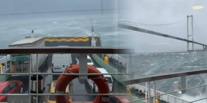 Yalova'dan kalkan feribot fırtınaya denizin ortasında yakalandı! Dehşet görüntüler