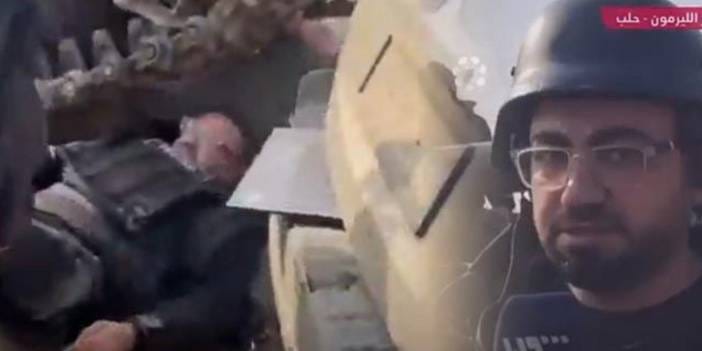 Muhabire canlı yayında tank çarptı! Yürekleri ağza getiren görüntüler