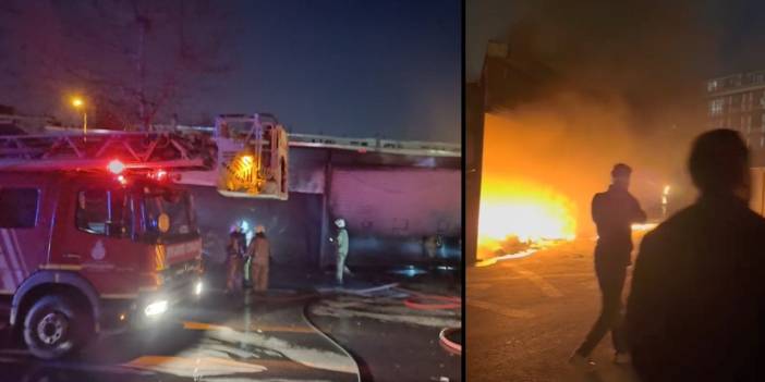 Sultangazi'de mobilyacılar sitesinde korkutan yangın! O anlar kamerada