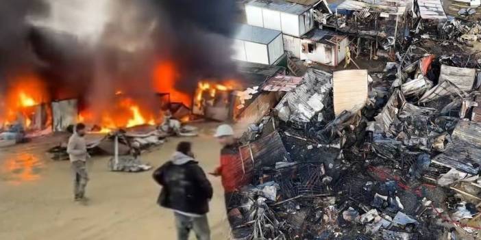 İşçi konteynerlerinde yangın paniği!