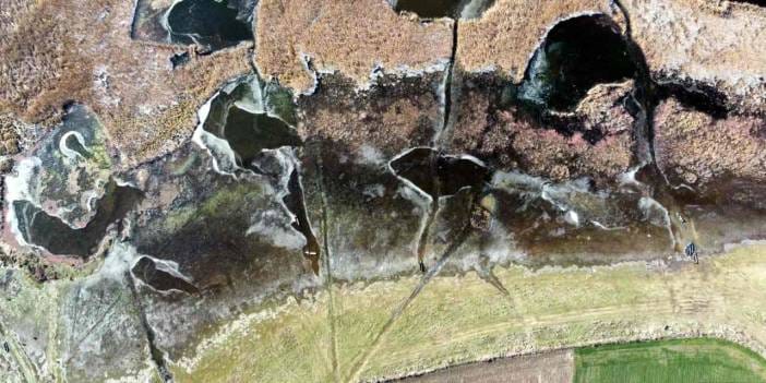 Edirne'de Tunca Nehri bile buz tuttu