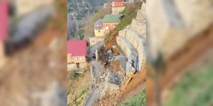 Ardeşen’de heyelan: İstinat duvarı çöktü