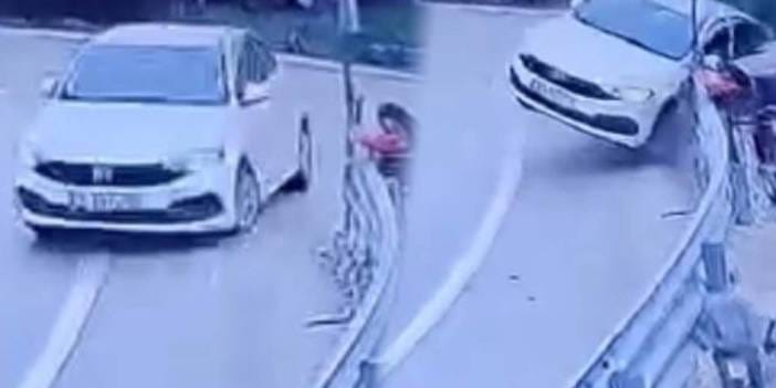 Sağanak yağış kazaya davetiye çıkardı! Virajı alamadı bariyerlere çarptı