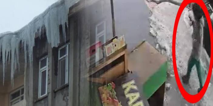 Çığ gibi düşen karın altında kalmaktan son anda kurtuldu