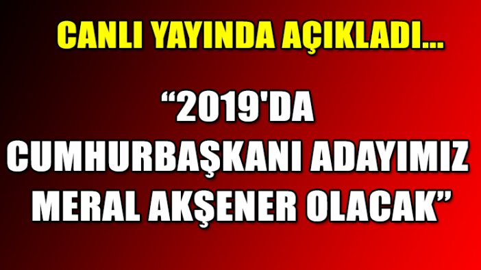 Koray Aydın canlı yayında açıkladı: 2019'da adayımız Meral Akşener