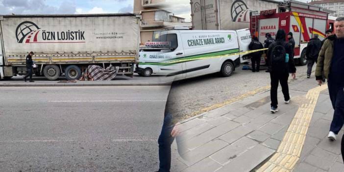 Ankara'da feci kaza! Yaşlı kadın tırın altına kalarak can verdi