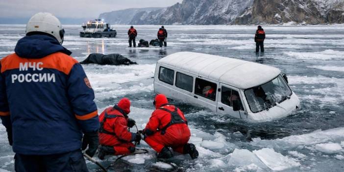 8 Çinli turistin feci ölümü! Buzları kırılan gölün içine düştüler
