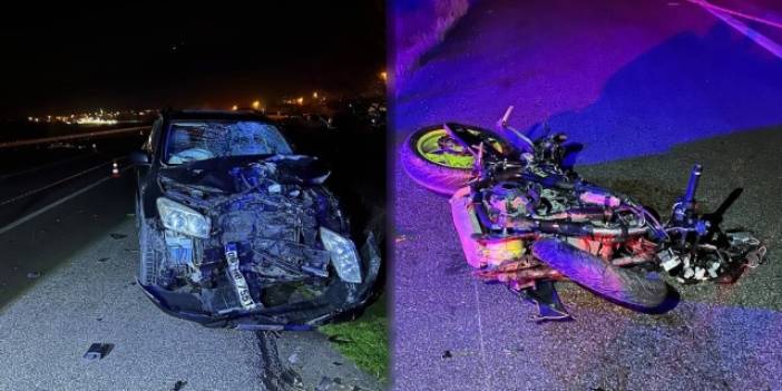 Otomobille çarpışan motosikletin sürücüsü kurtarılamadı