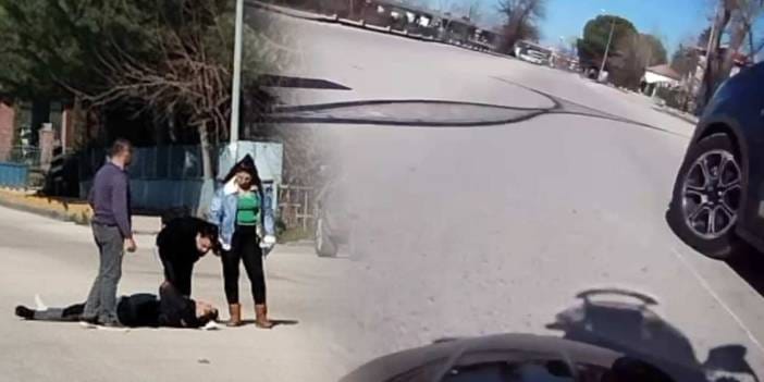 Edirne’de korkutan kaza! Motosikletle araç çarpıştı
