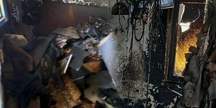 Evde çıkan yangında can verdi!