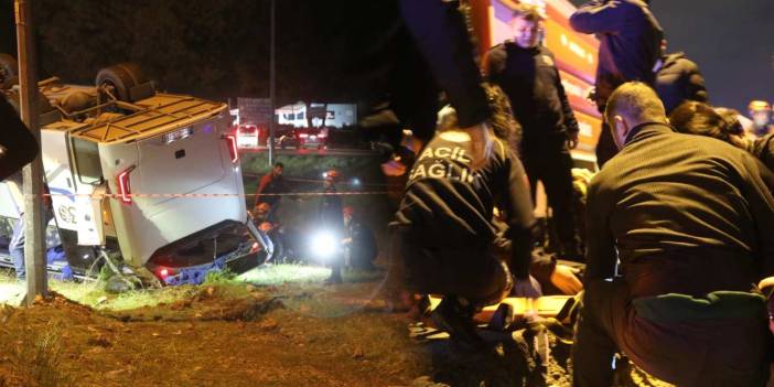 Antalya’da infaz koruma memurlarını taşıyan araç şarampole devrildi: Çok sayıda yaralı var