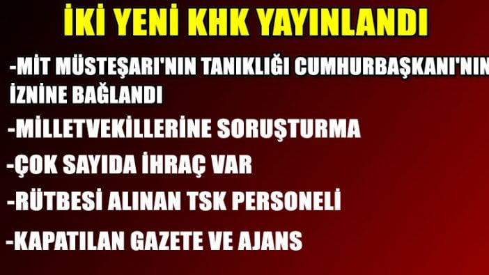 İki yeni KHK yayımlandı