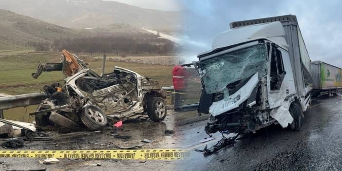 Malatya'da korkunç kaza! Otomobil ile TIR kafa kafaya çarpıştı: 3 ölü 1 yaralı