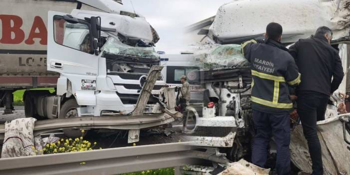 Mardin’de tır bariyerlere çarptı! Sürücü ağır yaralı
