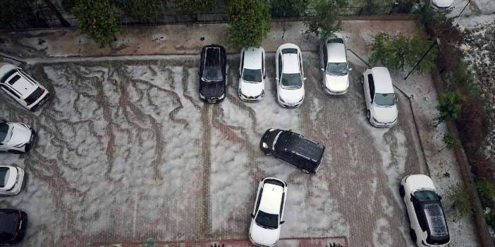 Meteoroloji sarı kodla uyarmıştı! Aniden başladı dolu yağışına dönüştü