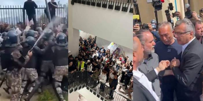 KKTC’de hayat pahalılığı protestosu! Eylemciler Meclis'e girdi, polis biber gazı kullandı