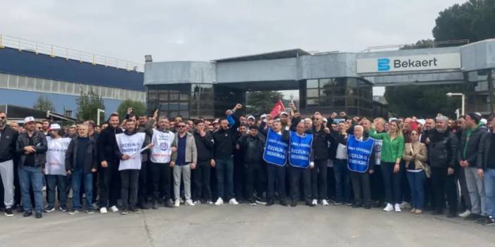 Kocaeli'de grev pankartı asıldı: Fabrikada üretim durdu