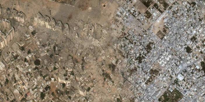 Uydu görüntüleri İsrail’in Gazze’de yarattığı büyük yıkımı ortaya koydu!