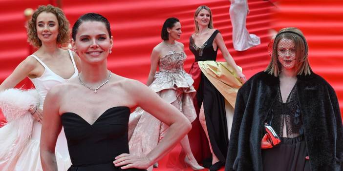 Rus kadın oyunculardan şıklık yarışı! Moskova Film Festivali’nde kırmızı halı geçidi