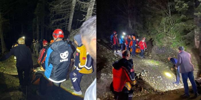 Yuvarlanıp kayalıklara sıkışan genç kurtarıldı